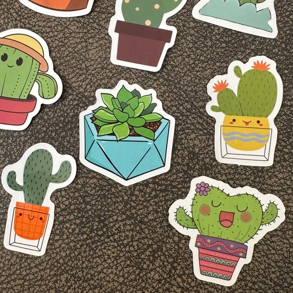 NEW Set of 18 cactus plant stickers for gardeners and plant lovers NWOT - Picture 3 of 9